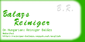 balazs reiniger business card